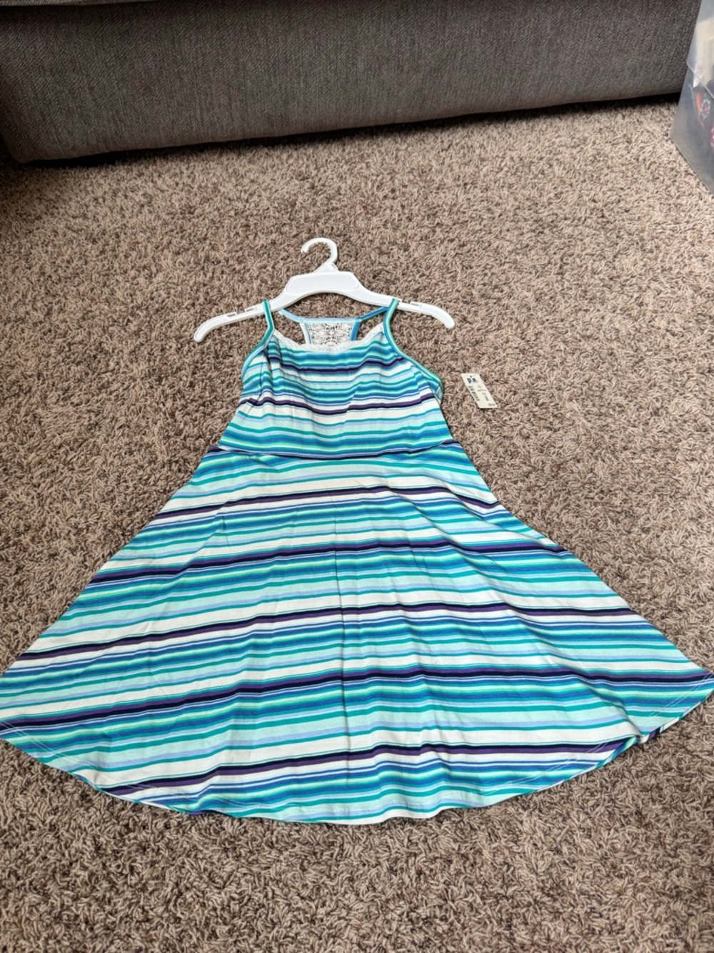 Girls size 10 P.S by Aeropostale Striped Blue & White Summer Dress NWT